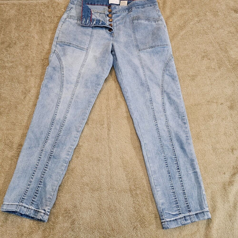 Vince Blue NY Junior's Jeans 15 | Light Wash Button Fly Denim | Utility Seamed
